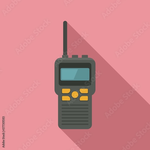 Walkie talkie transmitter icon. Flat illustration of walkie talkie transmitter vector icon for web design