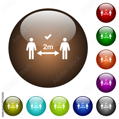 Correct social distancing color glass buttons
