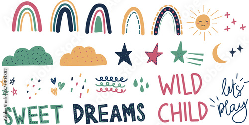 Scandi Child Nursery Clipart Vector
