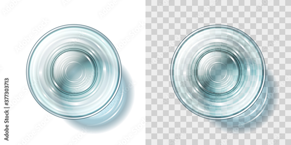 Empty glass on a transparent background. Top view. Empty glass on a transparent background. Top view.