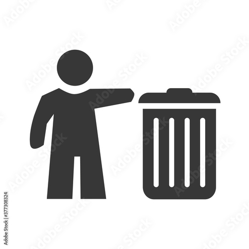 trash can icon vector illustration - keep clean, do not litter