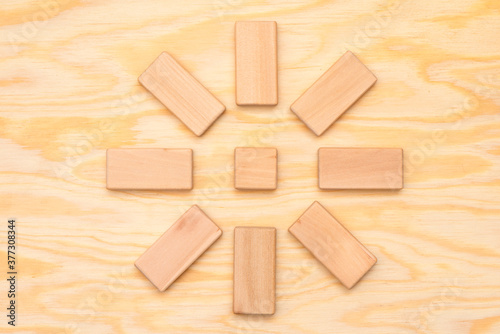 blank wooden cubes in discussion