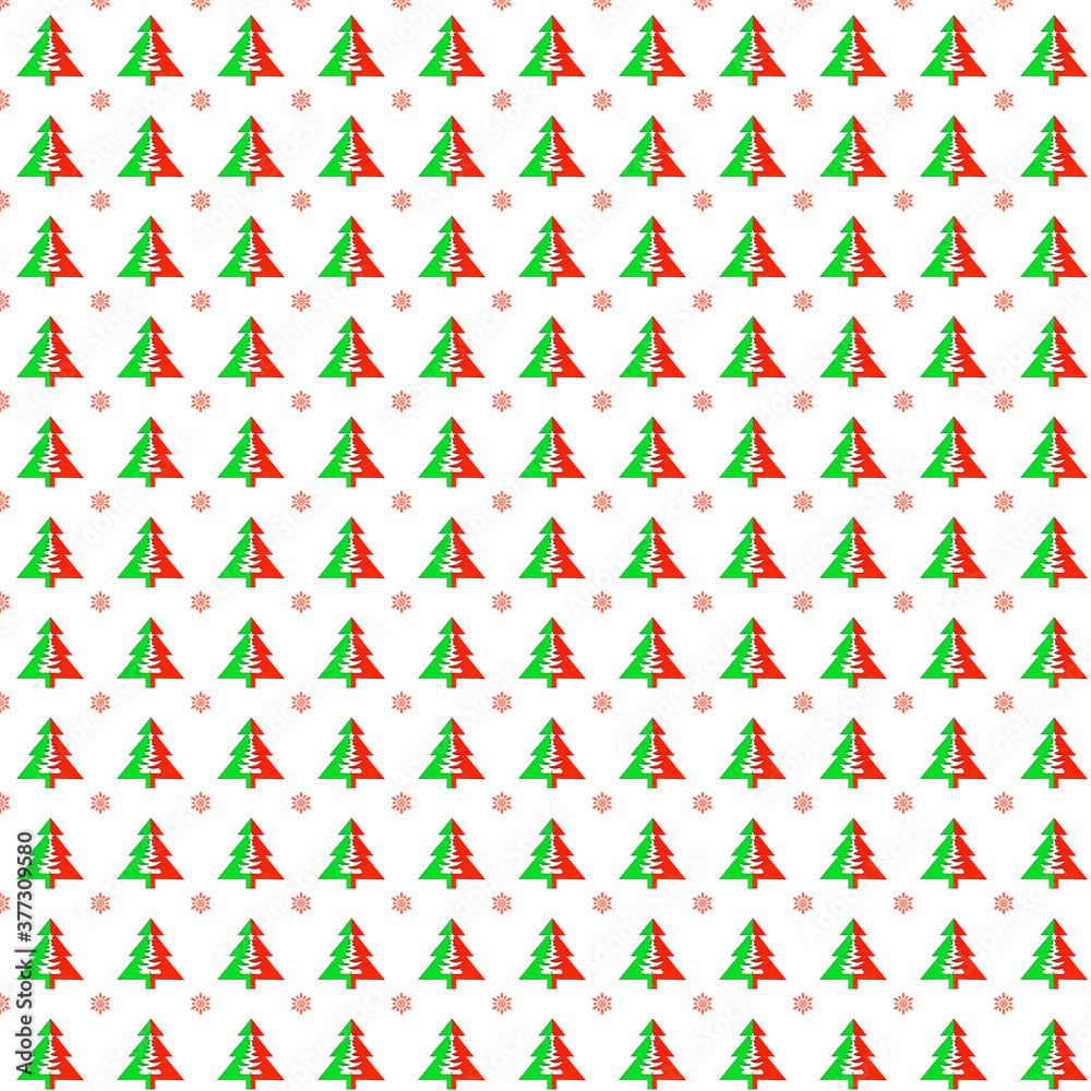 Seamless pattern with christmas trees and snowflakes on a white background. Minimal composition pattern background of Christmas trees. New year and Christmas concept. Endless pattern Seamless pattern with christmas trees and snowflakes on a white background. Minimal composition pattern background of Christmas trees. New year and Christmas concept. Endless pattern