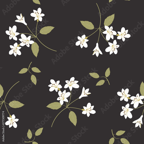 Seamless beautiful vector illustration with wildflowers