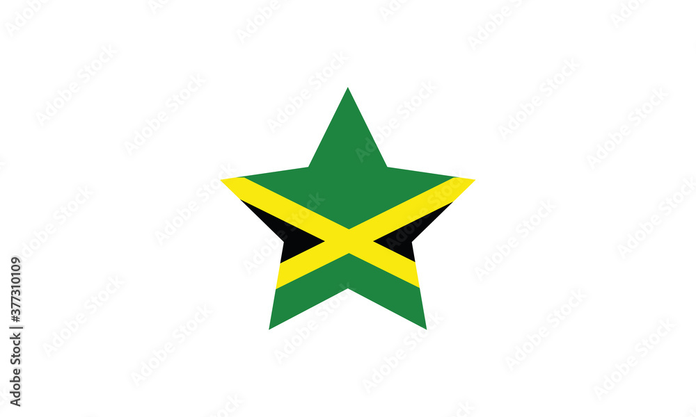 Jamaica star national flag symbol vector illustration Jamaica star national flag symbol vector illustration