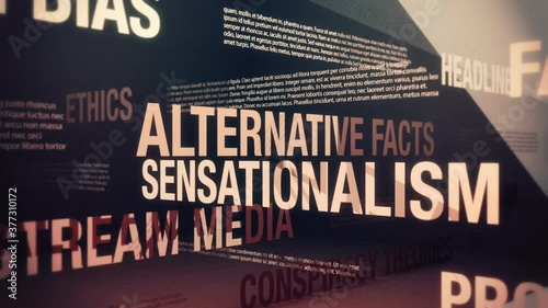 Fake News and Misinformation Related Terms Seamlessly Looping Background Animation