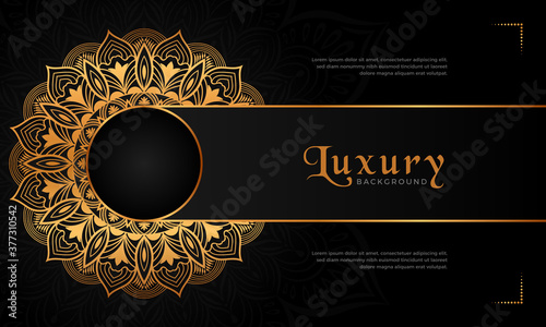 Luxury mandala background with floral ornament pattern. Hand drawn gold mandala design. Vector mandala template for decoration invitation, cards, wedding, logos, cover, brochure, flyer, banner.