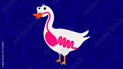 Goose icon. Flat illustration of goose vector icon for web design. The Biggest Water Bird that Can Fly. Goose with the digestive system flat vector image.