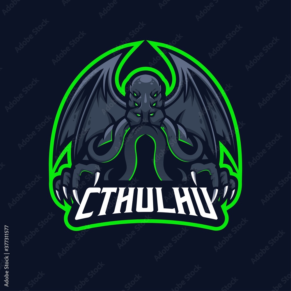 Cthulhu e-Sport Mascot Logo Design Illustration Vector