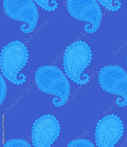 Seamless pattern of beautiful paisley cucumbers Turkish, Indian, Persian, Mexican, African