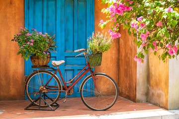 Leinwandbilder Fahrrad Retro Fahrrad in Danang Vietnam  © OlegD