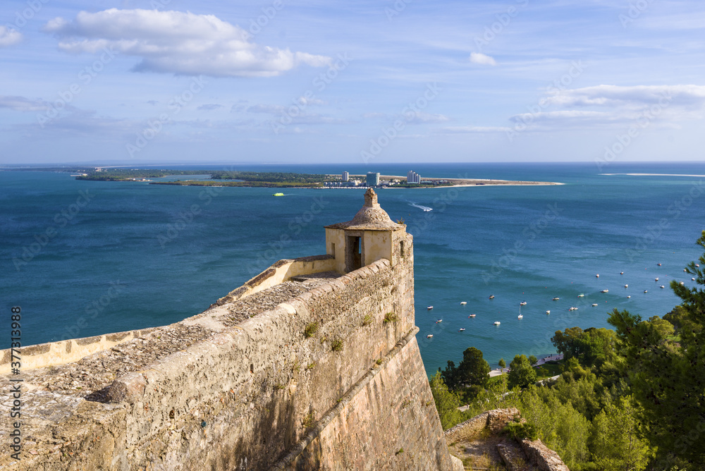 The Fort of Sao Filipe and view of Atlantic Ocean and Troia peninsula in Setubal