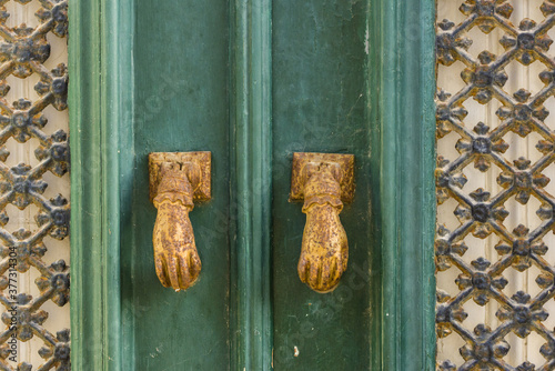 old door knockers in Tavira, Portugal