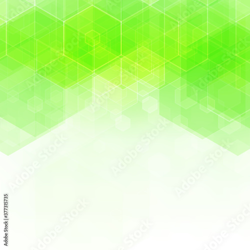 Green hexagon background. Abstract vector geometric background. eps 10