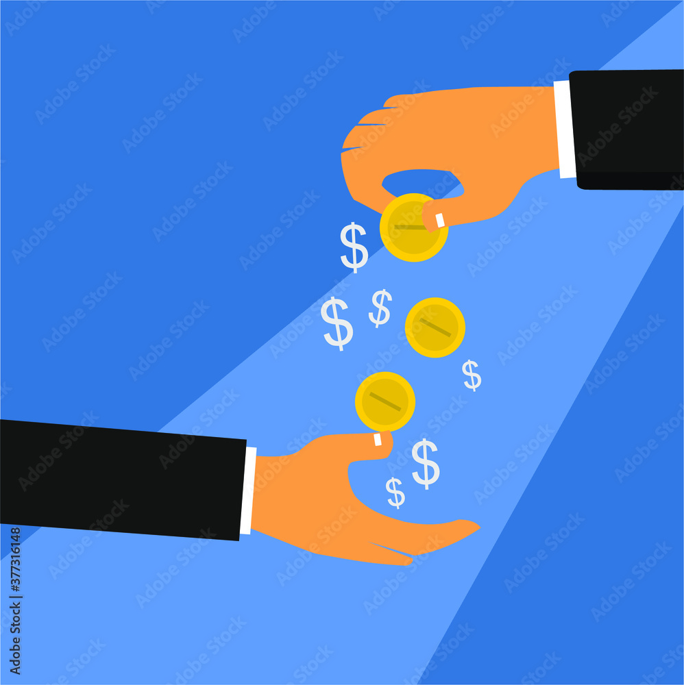 hands and dollar coins, investment, money hands and dollar coins, investment, money