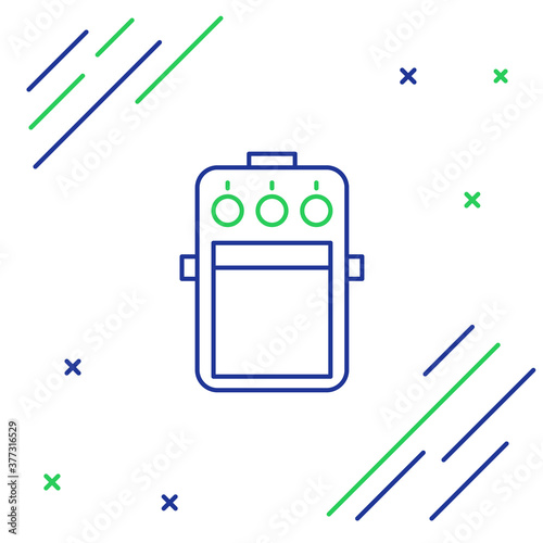 Line Guitar pedal icon isolated on white background. Musical equipment. Colorful outline concept. Vector.