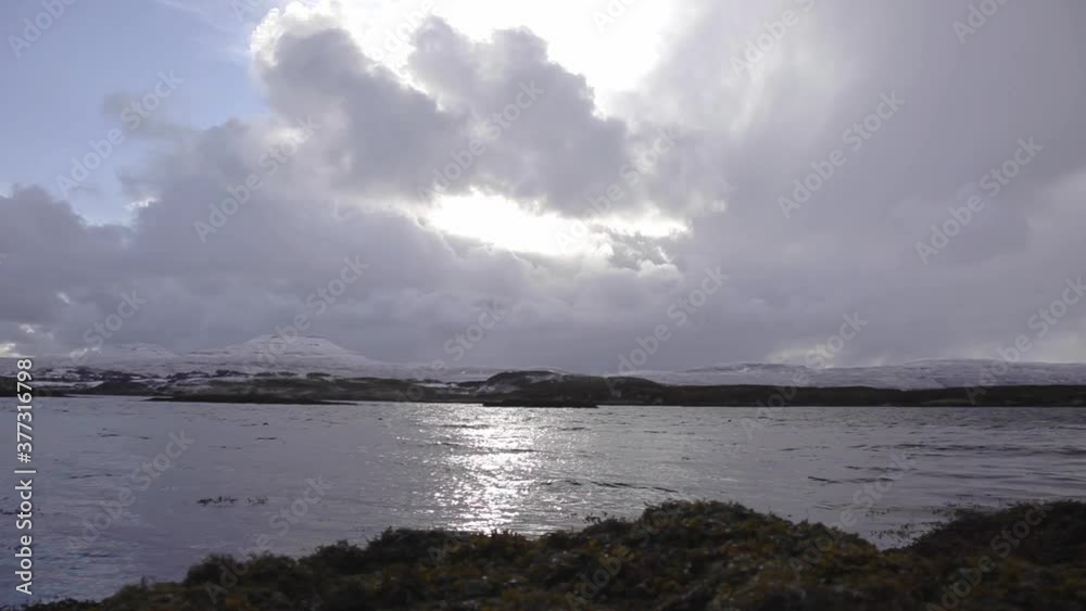 Time-Lapse clouds over the lake, Scotland highlands, static shot Time-Lapse clouds over the lake, Scotland highlands, static shot