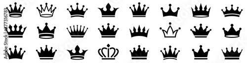 Fotografie, Obraz Crown icons set. Crown symbol collection. Vector illustration