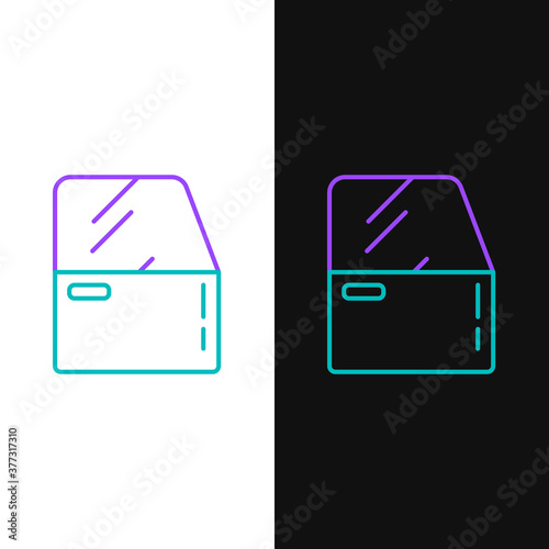 Line Car door icon isolated on white and black background. Colorful outline concept. Vector.