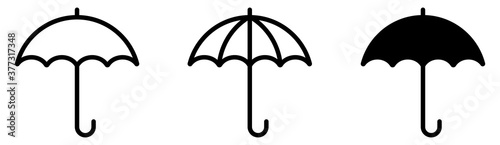 Umbrella simple icon set. Vector illustration