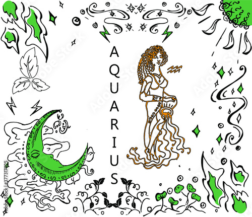 The illustration - zodiac sign in hand drawn style.