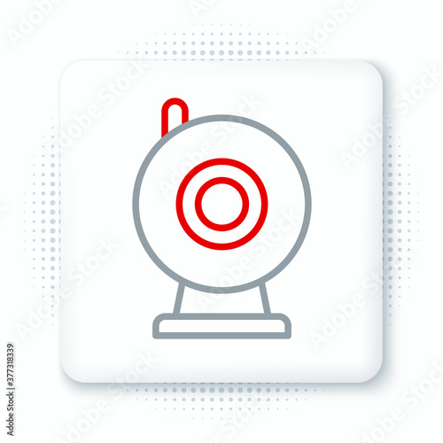 Line Web camera icon isolated on white background. Chat camera. Webcam icon. Colorful outline concept. Vector.