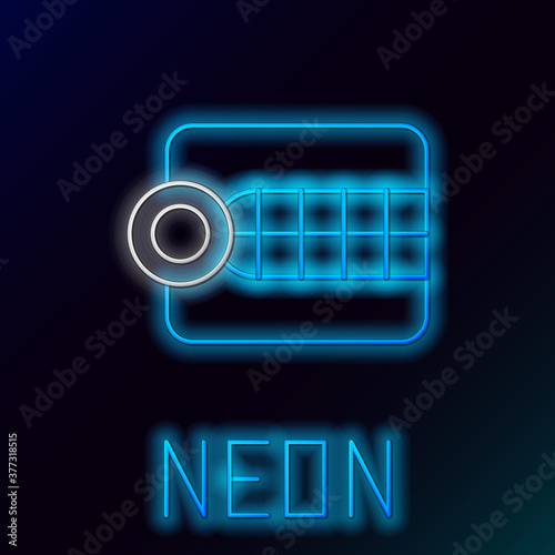 Glowing neon line Dentures model icon isolated on black background. Dental concept. Colorful outline concept. Vector.