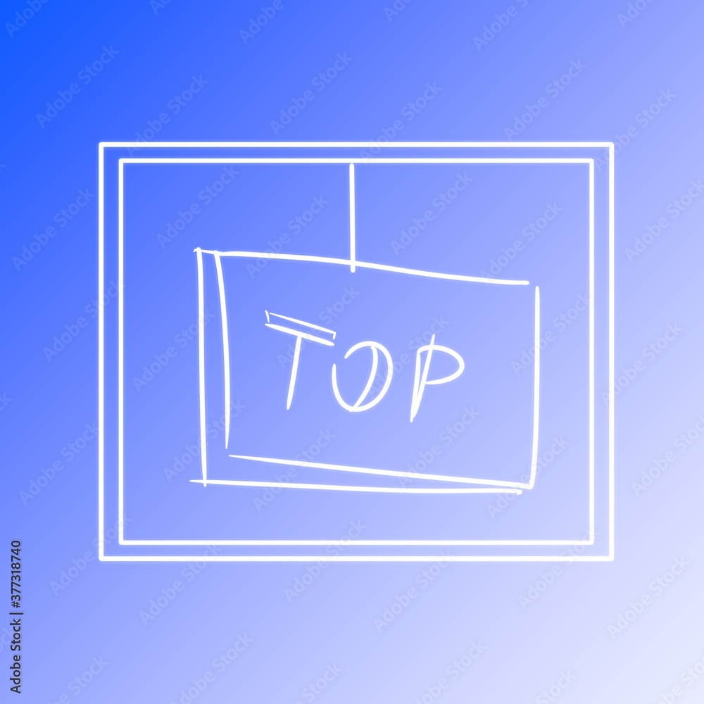 Lettering in white: TOP inside a square frame on a gradient background. Digital illustration Lettering in white: TOP inside a square frame on a gradient background. Digital illustration