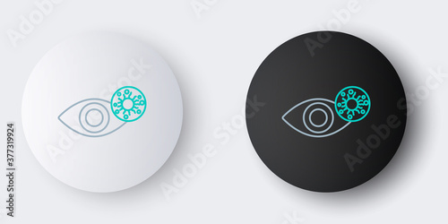 Line Reddish eye due to virus, bacterial or allergic conjunctivitis icon isolated on grey background. Colorful outline concept. Vector.