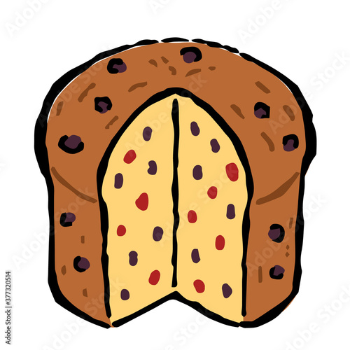 Illustration of Panettone: Illustration like hand drawn illustration with ink and brush