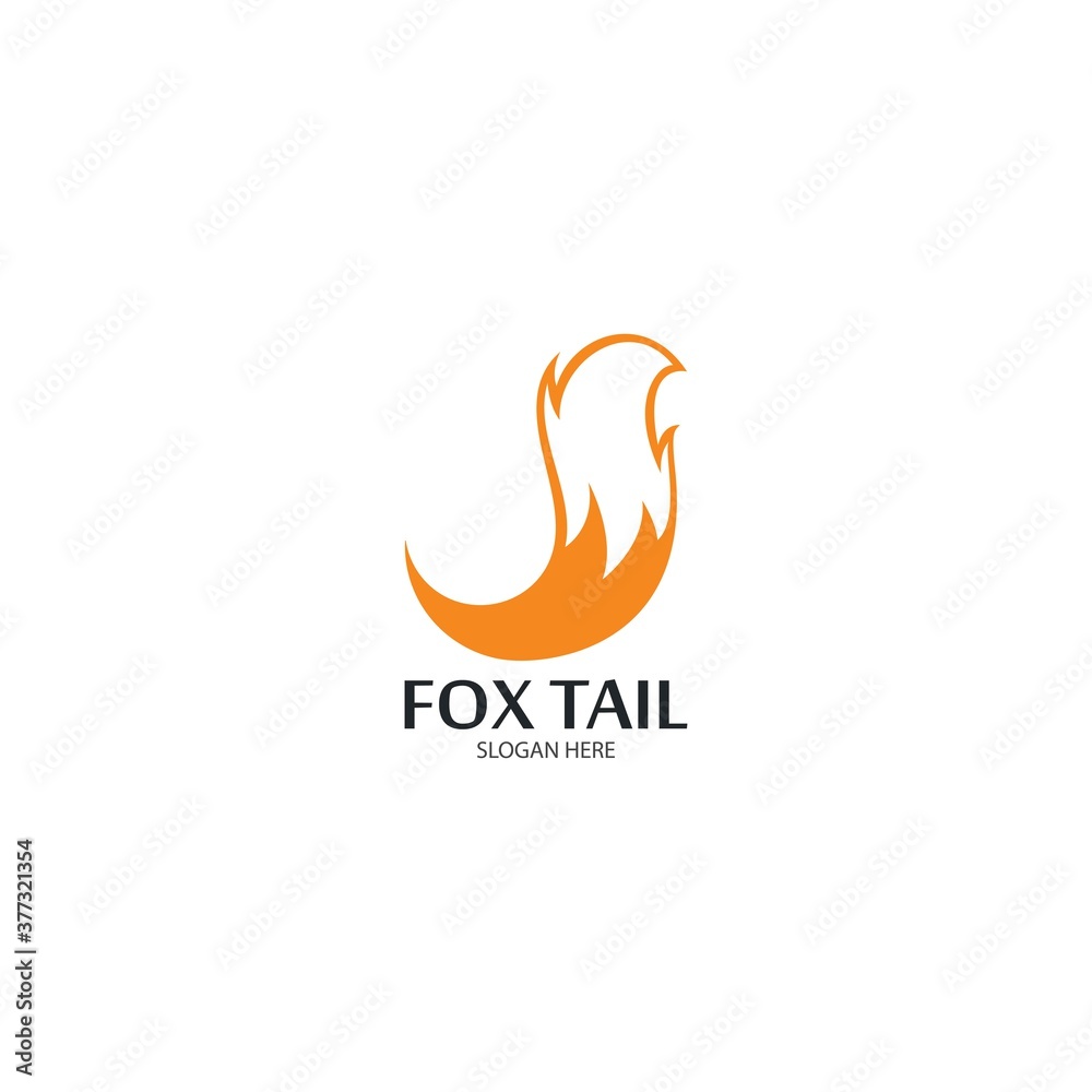 Fox tail logo template vector icon illustration Fox tail logo template vector icon illustration