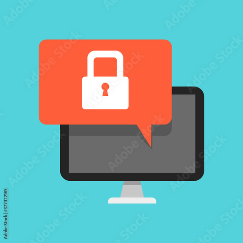 Ransomware / ransom ware on a computer flat vector icon for apps and websites
