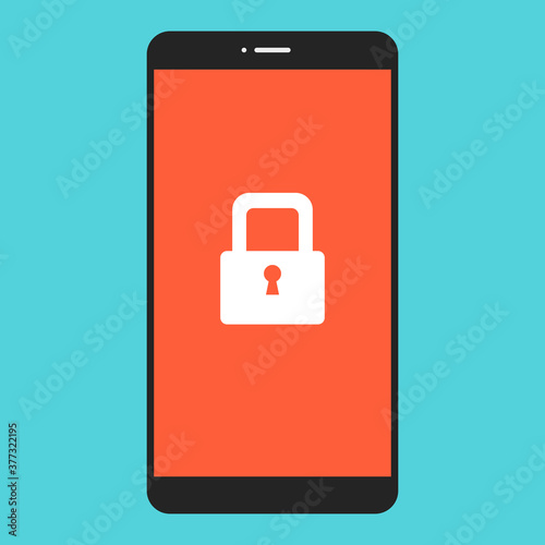 Ransomware / ransom ware on a phone flat vector icon for apps and websites