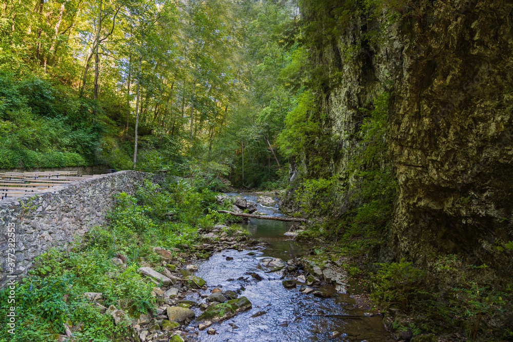 Hiking Trail in Natural Bridge Park in Virginia, USA. Hiking Trail in Natural Bridge Park in Virginia, USA.