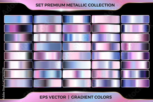 Colorful Pink azure gradient combination collection large set of palettes Vector template