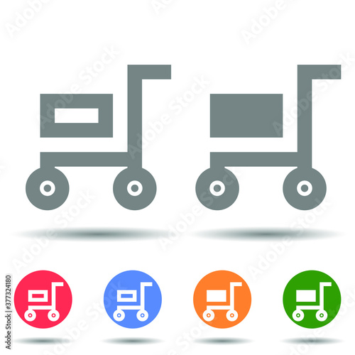 Filled and empty cart icon vector logo isolated on background