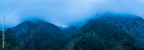 Landscape at dusk.In the port of tarna, Puerto de Tarna, Redes Natural Park, Caso Council, Asturias, Spain, Europe photo