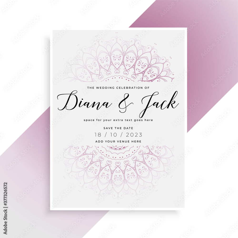 indian style wedding card template design