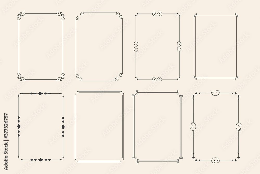 classic ornamental decorative frames set of eight