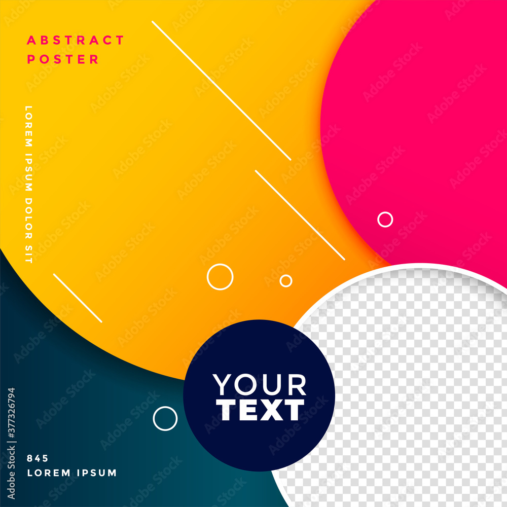 Obraz premium trendy circular style cover template with image space