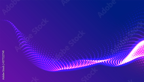 digital glowing purple particle wave background design