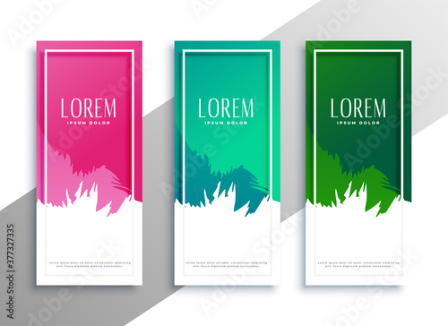 abstract three vertical banner with text space