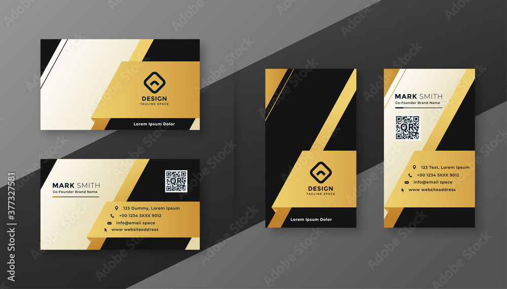© starlineart - black white and golden modern business card design © starlineart - black white and golden modern business card design