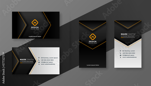 dark theme modern company business card design template