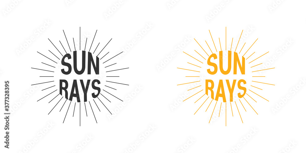 Sun logo vector icons. Sun rays logo. Sun rays text. Vector illustration Sun logo vector icons. Sun rays logo. Sun rays text. Vector illustration