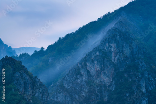 Landscape at dusk.In the port of tarna, Puerto de Tarna, Redes Natural Park, Caso Council, Asturias, Spain, Europe photo