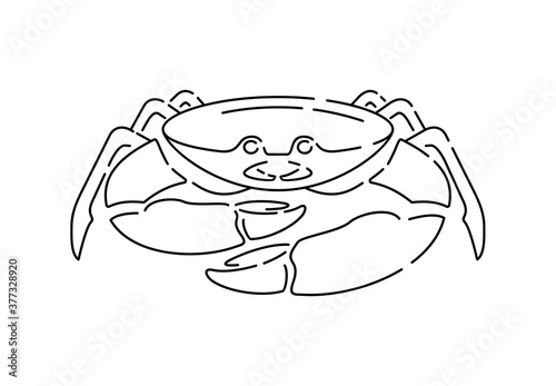 Crab outline illustration for logo, sign or emblem - thin line isolated picture