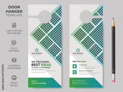 Business Corporate Door Hanger, Vector illustration, modern Door hanger, do not disturb and make up room sign Premium Vector, Door hanger design template