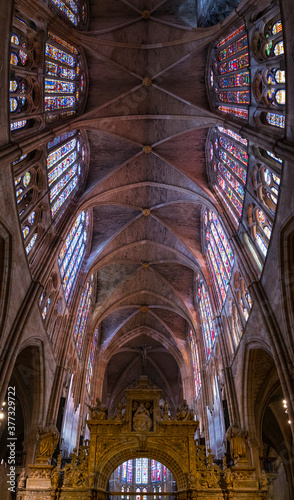 Santa María de León Cathedral, Leon city, Leon province, Castilla y Leon, Spain, Europe