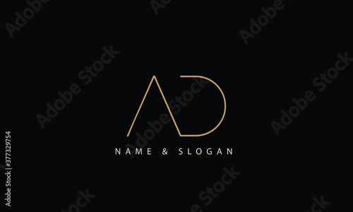 AD, DA, A, D abstract letters logo monogram